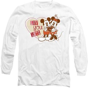Disney Mickey & Minnie Mouse Vintage Valentine's Day Luv You Lots Long Sleeve T-Shirt, White Size: 2XL White 2XL Disney Mickey & Minnie Mouse Vintage Valentine's Day Luv You Lots Long Sleeve T-Shirt, White Size: 2XL White 2XL