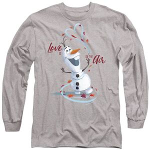 Disney Frozen Valentine's Day Love Is In The Air With Olaf Long Sleeve T-Shirt, Athletic Heather in Light Grey Size: Medium Light Grey M Disney Frozen Valentine's Day Love Is In The Air With Olaf Long Sleeve T-Shirt, Athletic Heather in Light Grey Size: Medium Light Grey M