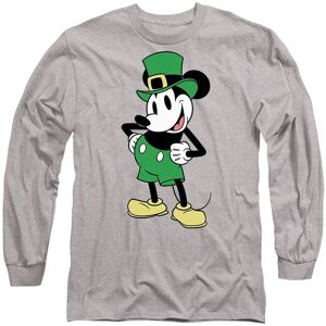 Disney Mickey Mouse Friends St Patrick's Day Mickey Long Sleeve T-Shirt, Athletic Heather in Light Grey Size: Medium Light Grey M Disney Mickey Mouse Friends St Patrick's Day Mickey Long Sleeve T-Shirt, Athletic Heather in Light Grey Size: Medium Light Grey M