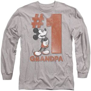 Disney Mickey Mouse Number 1 Grandpa Long Sleeve T-Shirt, Athletic Heather in Light Grey Size: 2XL Light Grey 2XL Disney Mickey Mouse Number 1 Grandpa Long Sleeve T-Shirt, Athletic Heather in Light Grey Size: 2XL Light Grey 2XL