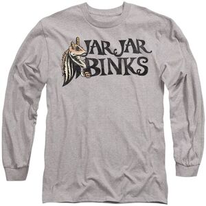 Star Wars Jar Jar Binks Long Sleeve T-Shirt, Athletic Heather in Light Grey Size: Small Light Grey S Star Wars Jar Jar Binks Long Sleeve T-Shirt, Athletic Heather in Light Grey Size: Small Light Grey S