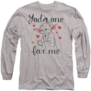 Star Wars Valentine's Day, Yoda One for Me Long Sleeve T-Shirt, Athletic Heather in Light Grey Size: Small Light Grey S Star Wars Valentine's Day, Yoda One for Me Long Sleeve T-Shirt, Athletic Heather in Light Grey Size: Small Light Grey S