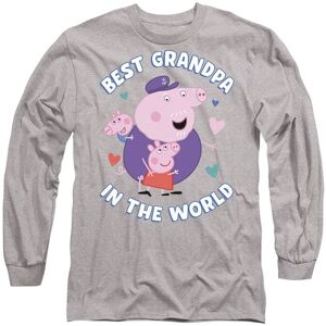 Hasbro Peppa Pig Best Grandpa In The World Long Sleeve T-Shirt, Heather Grey Size: XL Grey XL Hasbro Peppa Pig Best Grandpa In The World Long Sleeve T-Shirt, Heather Grey Size: XL Grey XL