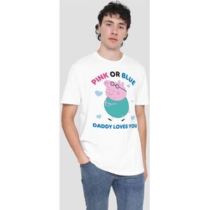 Hasbro Peppa Pig Pink Or Blue Daddy Pig Loves You T-Shirt, White Size: 3XL White 3XL Hasbro Peppa Pig Pink Or Blue Daddy Pig Loves You T-Shirt, White Size: 3XL White 3XL