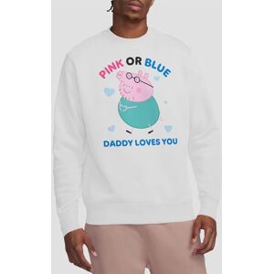 Hasbro Peppa Pig Pink Or Blue Daddy Pig Loves You Sweatshirt, White Size: Large White L Hasbro Peppa Pig Pink Or Blue Daddy Pig Loves You Sweatshirt, White Size: Large White L