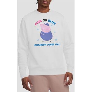Hasbro Peppa Pig Pink Or Blue Grandpa Pig Loves You Sweatshirt, White Size: Large White L Hasbro Peppa Pig Pink Or Blue Grandpa Pig Loves You Sweatshirt, White Size: Large White L