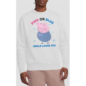 Hasbro Peppa Pig Pink Or Blue Uncle Pig Loves You Sweatshirt, White Size: Small White S Hasbro Peppa Pig Pink Or Blue Uncle Pig Loves You Sweatshirt, White Size: Small White S