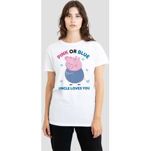 Hasbro Women's Peppa Pig Pink Or Blue Uncle Pig Loves You T-Shirt, White Size: Small White S Hasbro Women's Peppa Pig Pink Or Blue Uncle Pig Loves You T-Shirt, White Size: Small White S