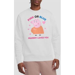 Hasbro Women's Peppa Pig Pink Or Blue Mummy Pig Loves You Sweatshirt, White Size: Small White S Hasbro Women's Peppa Pig Pink Or Blue Mummy Pig Loves You Sweatshirt, White Size: Small White S