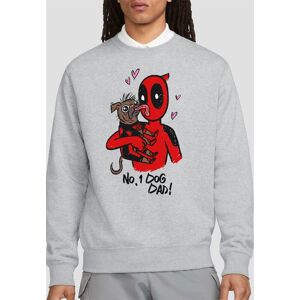 Marvel Deadpool & Wolverine Deadpool Dogpool No.1 Dog Dad Sweatshirt, Heather Grey Size: 2XL Grey 2XL Marvel Deadpool & Wolverine Deadpool Dogpool No.1 Dog Dad Sweatshirt, Heather Grey Size: 2XL Grey 2XL
