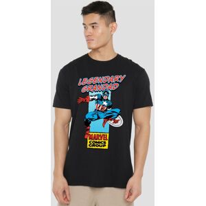 Marvel Comics Presents Corner Box Legendary Captain America Grandad T-Shirt, Black Size: 2XL Black 2XL Marvel Comics Presents Corner Box Legendary Captain America Grandad T-Shirt, Black Size: 2XL Black 2XL