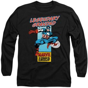 Marvel Comics Presents Corner Box Legendary Captain America Grandad T-Shirt, Black Size: 2XL Black 2XL Marvel Comics Presents Corner Box Legendary Captain America Grandad T-Shirt, Black Size: 2XL Black 2XL