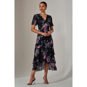 Jolie Moi Women's Mesh Print Frill Hem Midaxi Dress in Black Size: 8 Black 8 Jolie Moi Women's Mesh Print Frill Hem Midaxi Dress in Black Size: 8 Black 8