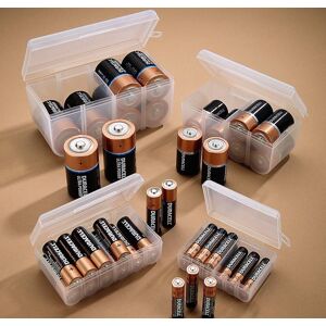 mysmartbuy Battery Organiser Set - 4 x Handy Clear Plastic Storage Boxes - Holds 12 x AAA, 12 x AA, 8 x C & 8 x D Batteries Clear mysmartbuy Battery Organiser Set - 4 x Handy Clear Plastic Storage Boxes - Holds 12 x AAA, 12 x AA, 8 x C & 8 x D Batteries Clear