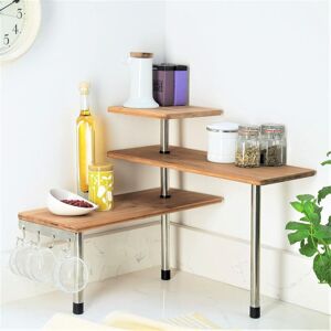 mysmartbuy Kitchen or Bathroom Corner Etagere - Freestanding 3 Tier Bamboo Wooden Shelving Unit - Measures 43 x 39 x 18cm Size: 43 x 39 x 18 cm Brown 43 x 39 x 18 cm mysmartbuy Kitchen or Bathroom Corner Etagere - Freestanding 3 Tier Bamboo Wooden Shelving Unit - Measures 43 x 39 x 18cm Size: 43 x 39 x 18 cm Brown 43 x 39 x 18 cm