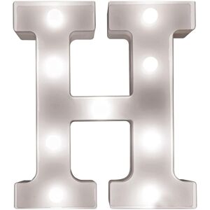 mysmartbuy Battery Powered 3D Letter H LED Light - Freestanding or Wall Mounted Alphabet Lighting Home or Party Decoration - H22 x W14 x D3cm in White White mysmartbuy Battery Powered 3D Letter H LED Light - Freestanding or Wall Mounted Alphabet Lighting Home or Party Decoration - H22 x W14 x D3cm in White White