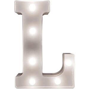 mysmartbuy Battery Powered 3D Letter L LED Light - Freestanding or Wall Mounted Alphabet Lighting Home or Party Decoration - H22 x W14 x D3cm in White White mysmartbuy Battery Powered 3D Letter L LED Light - Freestanding or Wall Mounted Alphabet Lighting Home or Party Decoration - H22 x W14 x D3cm in White White