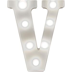 mysmartbuy Battery Powered 3D Letter V LED Light - Freestanding or Wall Mounted Alphabet Lighting Home or Party Decoration - H22 x W14 x D3cm in White White mysmartbuy Battery Powered 3D Letter V LED Light - Freestanding or Wall Mounted Alphabet Lighting Home or Party Decoration - H22 x W14 x D3cm in White White