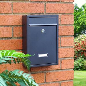 mysmartbuy Black Wall Mounted Lockable Letterbox - Weather Resistant Galvanised Steel Modern Design Mail Letter Box - H32 x W22 x D8.5cm Black mysmartbuy Black Wall Mounted Lockable Letterbox - Weather Resistant Galvanised Steel Modern Design Mail Letter Box - H32 x W22 x D8.5cm Black