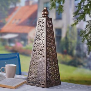 mysmartbuy Battery Powered Moroccan Style Pyramid Lantern Lamp - Weatherproof Bronze Effect Home or Garden LED Light - H45 x 15cm Diameter Bronze 45 x 15 cm mysmartbuy Battery Powered Moroccan Style Pyramid Lantern Lamp - Weatherproof Bronze Effect Home or Garden LED Light - H45 x 15cm Diameter Bronze 45 x 15 cm