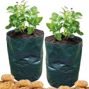 mysmartbuy Set of 2 Potato Grow Bags - Indoor or Outdoor Garden Planting Bag with Side Flap, Drainage Hole & Handles - H45 x 30cm Diameter Green 45 x 30 cm mysmartbuy Set of 2 Potato Grow Bags - Indoor or Outdoor Garden Planting Bag with Side Flap, Drainage Hole & Handles - H45 x 30cm Diameter Green 45 x 30 cm