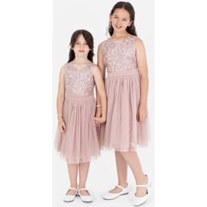 Maya Deluxe Girl's Delicate Sequin Midi Dress in Light Pink Size: 5-6 Years Light Pink 5-6 Years Maya Deluxe Girl's Delicate Sequin Midi Dress in Light Pink Size: 5-6 Years Light Pink 5-6 Years