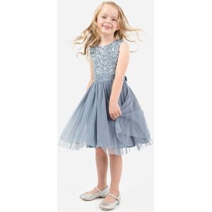 Maya Deluxe Girl's Delicate Sequin Midi Dress in Blue Size: 7-8 Years Blue 7-8 Years Maya Deluxe Girl's Delicate Sequin Midi Dress in Blue Size: 7-8 Years Blue 7-8 Years