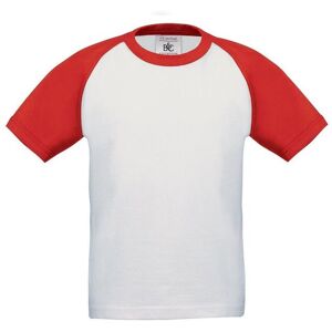 B&C Boy's Short Sleeve Baseball T-Shirt in White Size: 12-14 Years White 12-14 Years B&C Boy's Short Sleeve Baseball T-Shirt in White Size: 12-14 Years White 12-14 Years