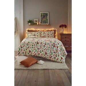 Deyongs Autumn Animals Fleece Duvet Cover Set with Sherpa Reverse - Cosy Woodland Printed Bedding Size: Double Multicolor Double Deyongs Autumn Animals Fleece Duvet Cover Set with Sherpa Reverse - Cosy Woodland Printed Bedding Size: Double Multicolor Double