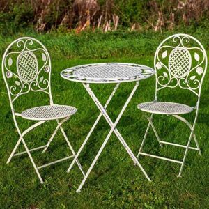 Ascalon Design Ltd Bistro Set - 3pc - L60 x W60 x H73 cm - Cream Cream Ascalon Design Ltd Bistro Set - 3pc - L60 x W60 x H73 cm - Cream Cream