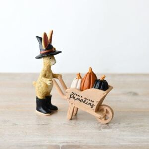 Garden Greatness Autumn Wizard Rabbit with Pumpkin Wheelbarrow in Orange Size: 1 Pack Orange 1 Pack Garden Greatness Autumn Wizard Rabbit with Pumpkin Wheelbarrow in Orange Size: 1 Pack Orange 1 Pack