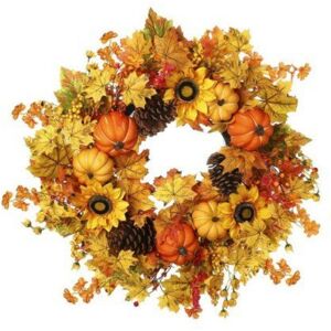 Garden Greatness XL Autumn Pumpkin Sunflower Door Wreath in Brown Size: 1 Pack Brown 1 Pack Garden Greatness XL Autumn Pumpkin Sunflower Door Wreath in Brown Size: 1 Pack Brown 1 Pack