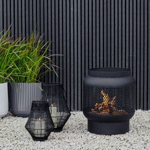 Ivyline Outdoor Tall Buttermere Basket Fire Pit Black H51cm W45cm Black Ivyline Outdoor Tall Buttermere Basket Fire Pit Black H51cm W45cm Black