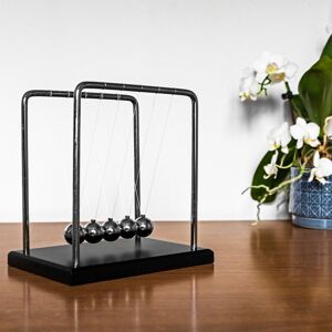 Menkind InGenious Newton's Cradle Stylish Kinetic Desktop Toy in Black Black Menkind InGenious Newton's Cradle Stylish Kinetic Desktop Toy in Black Black