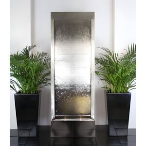 Primrose Stainless Steel Brushed Cascade Water Wall Giant Indoor Feature 174cm in Metallic Silver Metallic Silver Primrose Stainless Steel Brushed Cascade Water Wall Giant Indoor Feature 174cm in Metallic Silver Metallic Silver