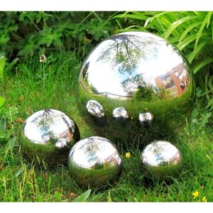 Primrose Polished Stainless Steel Gazing Globe Sphere 15cm in Silver Silver Primrose Polished Stainless Steel Gazing Globe Sphere 15cm in Silver Silver
