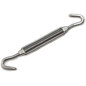 Primrose Silver Stainless Steel Hook End Turnbuckle Shade Sail Fitting Bracket in Metallic Silver Metallic Silver Primrose Silver Stainless Steel Hook End Turnbuckle Shade Sail Fitting Bracket in Metallic Silver Metallic Silver