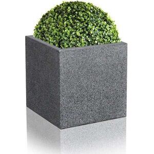 Primrose Black Square Cube Planter Poly-Terrazzo Outdoor Patio Garden 63cm Black Primrose Black Square Cube Planter Poly-Terrazzo Outdoor Patio Garden 63cm Black