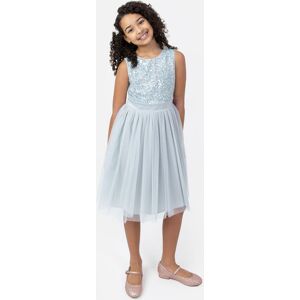 Maya Deluxe Girl's Delicate Sequin Midi Dress in Pale Blue Size: 11-12 Years Pale Blue 11-12 Years Maya Deluxe Girl's Delicate Sequin Midi Dress in Pale Blue Size: 11-12 Years Pale Blue 11-12 Years