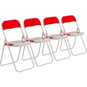 Harbour Housewares Coloured Padded Folding Chairs Pack of 4 in Red Red Harbour Housewares Coloured Padded Folding Chairs Pack of 4 in Red Red