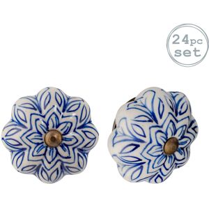 Nicola Spring Floral Ceramic Cabinet Knobs - Pack of 24 in Navy Size: 1000mm x 500mm Navy 1000mm x 500mm Nicola Spring Floral Ceramic Cabinet Knobs - Pack of 24 in Navy Size: 1000mm x 500mm Navy 1000mm x 500mm