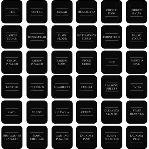 Argon Tableware Storage Jar Labels - Pack of 216 Labels in Black Black Argon Tableware Storage Jar Labels - Pack of 216 Labels in Black Black
