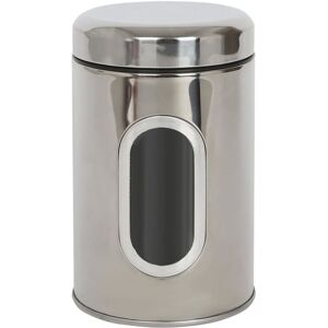 Harbour Housewares 1x Food Storage Container with Window Stainless Steel Tea Coffee Sugar Canister in Silver Size: 1 Pack Silver 1 Pack Harbour Housewares 1x Food Storage Container with Window Stainless Steel Tea Coffee Sugar Canister in Silver Size: 1 Pack Silver 1 Pack