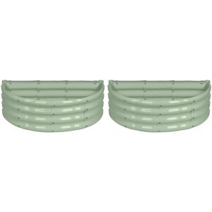 Harbour Housewares Semicircular Galvanised Steel Raised Garden Beds - 90cm x 45cm - Pack of 2 in Green Size: 90 cm x 45 cm Green 90 cm x 45 cm Harbour Housewares Semicircular Galvanised Steel Raised Garden Beds - 90cm x 45cm - Pack of 2 in Green Size: 90 cm x 45 cm Green 90 cm x 45 cm