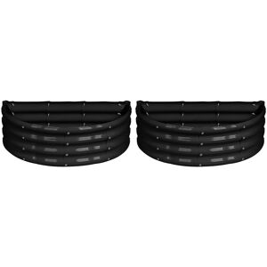 Harbour Housewares Semicircular Galvanised Steel Raised Garden Beds - 90cm x 45cm - Pack of 2 in Black Size: 90 cm x 45 cm Black 90 cm x 45 cm Harbour Housewares Semicircular Galvanised Steel Raised Garden Beds - 90cm x 45cm - Pack of 2 in Black Size: 90 cm x 45 cm Black 90 cm x 45 cm