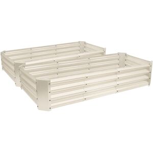 Harbour Housewares Rectangle Galvanised Steel Raised Garden Beds - 180cm x 90cm - Ivory - Pack of 2 Size: 180 cm x 90 cm Ivory 180 cm x 90 cm Harbour Housewares Rectangle Galvanised Steel Raised Garden Beds - 180cm x 90cm - Ivory - Pack of 2 Size: 180 cm x 90 cm Ivory 180 cm x 90 cm