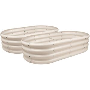 Harbour Housewares Rounded Galvanised Steel Raised Garden Beds - 120cm x 60cm - Ivory - Pack of 2 Size: 120 cm x 60 cm Ivory 120 cm x 60 cm Harbour Housewares Rounded Galvanised Steel Raised Garden Beds - 120cm x 60cm - Ivory - Pack of 2 Size: 120 cm x 60 cm Ivory 120 cm x 60 cm