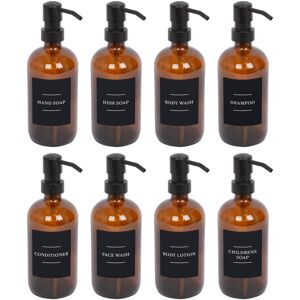 Harbour Housewares Glass Soap Dispensers with Labels - 500ml - Black - Pack of 8 in Orange Orange Harbour Housewares Glass Soap Dispensers with Labels - 500ml - Black - Pack of 8 in Orange Orange