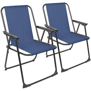 Harbour Housewares Folding Metal Beach Chairs - Matt Black - Pack of 2 in Navy Navy Harbour Housewares Folding Metal Beach Chairs - Matt Black - Pack of 2 in Navy Navy