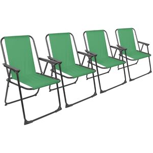 Harbour Housewares Folding Metal Beach Chairs - Matt Black - Pack of 4 in Green Green Harbour Housewares Folding Metal Beach Chairs - Matt Black - Pack of 4 in Green Green